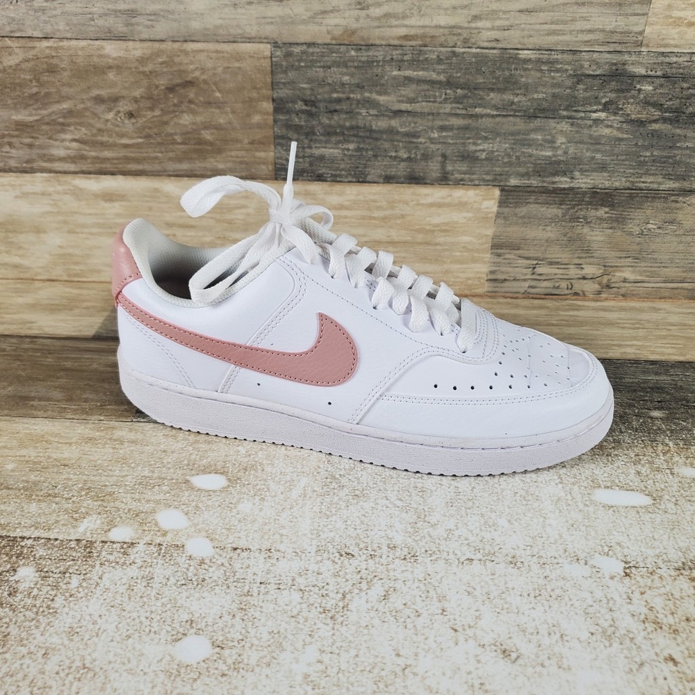 Nike Court Vision Low Next Nature Womens Shoes Sz 8 White Pink‎ DH3158-102